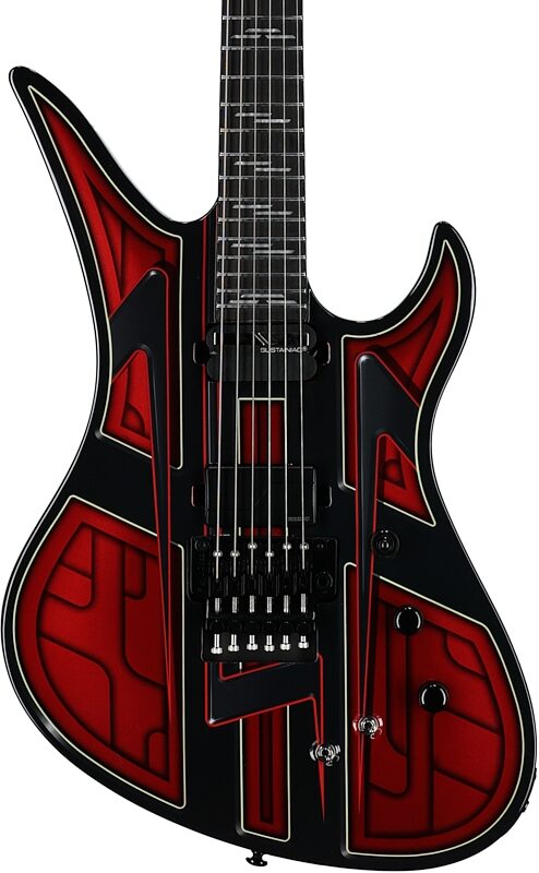 open zoom image for Schecter Avenger FRS Przym Vespid Electric Guitar, Metallic Red, Body Straight Front