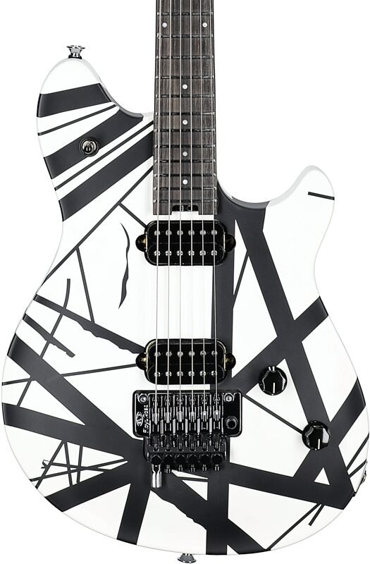 open zoom image for EVH Eddie Van Halen Wolfgang Special Ebony Fingerboard Electric Guitar, Striped Black/White, Body Straight Front