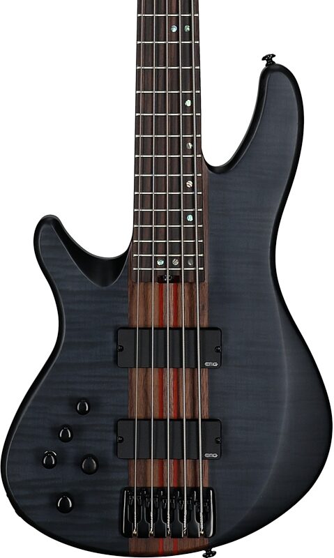 open zoom image for Schecter Charles Berthoud CB-5 Electric Bass, 5-String (Left-Handed), See-Thru Black, Body Straight Front