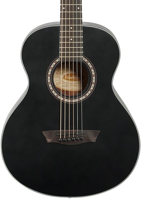 open zoom image for Washburn Apprentice G Mini5 Acoustic Guitar (with Gig Bag), Black Matte, Body Straight Front
