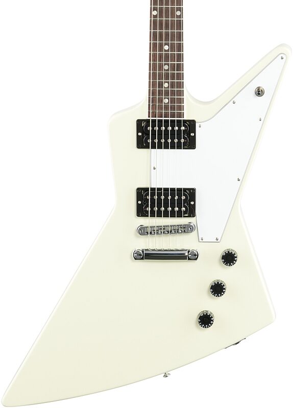 open zoom image for Gibson '70s Explorer Electric Guitar (with Case), Classic White, Body Straight Front