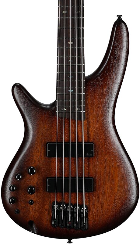 open zoom image for Ibanez SR505AL Electric Bass, Left-Handed, Mahogany Brown Burst, Body Straight Front