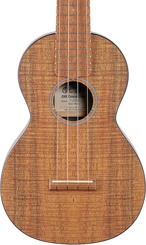 open zoom image for Martin 0XK HPL Koa Concert Ukulele (with Gig Bag), New, Body Straight Front