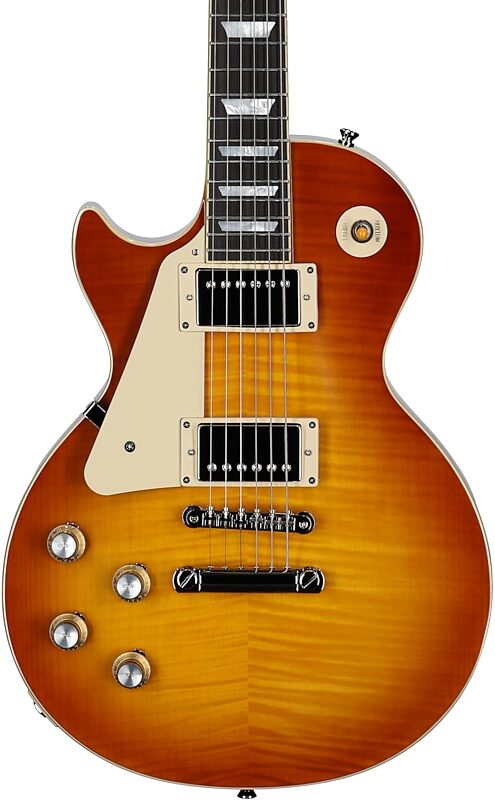 open zoom image for Epiphone Inspired by Gibson Custom 1960 Les Paul Standard Electric Guitar, Left-Handed (with Case), Iced Tea Burst, Body Straight Front