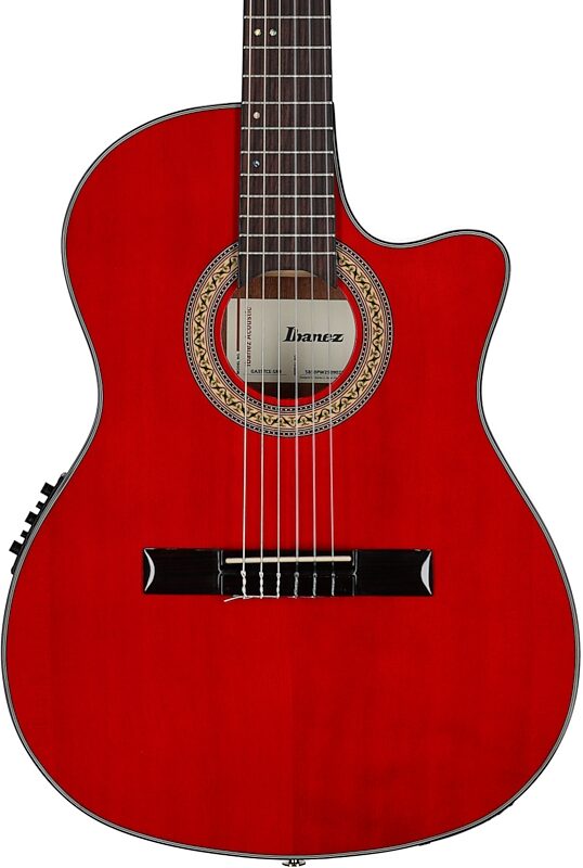 open zoom image for Ibanez GA35TCE Thinline Classical Acoustic-Electric Guitar, Sapphire Red, Body Straight Front