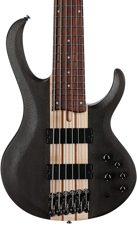 open zoom image for Ibanez BTB606 Electric Bass, 6-String, Trans Gray Flat, Body Straight Front