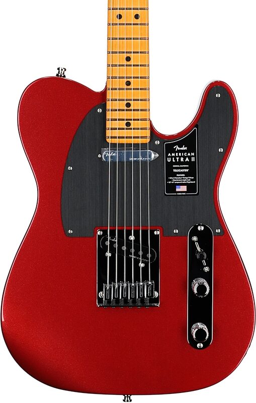 open zoom image for Fender American Ultra II Telecaster Electric Guitar, Maple Fingerboard (with Case), Sinister Red, Body Straight Front