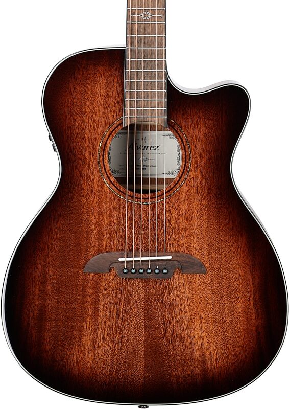 open zoom image for Alvarez AF66CE Folk Acoustic-Electric Guitar, Shadowburst, Body Straight Front