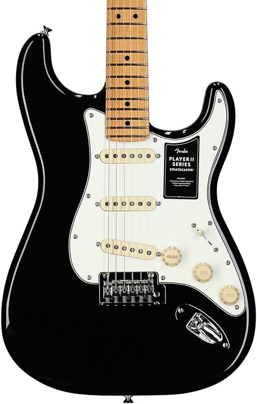 open zoom image for Fender Player II Stratocaster Electric Guitar, with Maple Fingerboard, Black, Body Straight Front