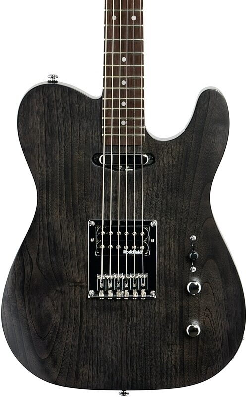 open zoom image for Michael Kelly '54 Open Pore Electric Guitar, Ebony Fingerboard, Black, Body Straight Front