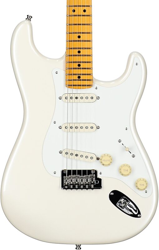 open zoom image for Fender Lincoln Brewster Signature Stratocaster Electric Guitar, Maple Fingerboard (with Case), Olympic White, Body Straight Front