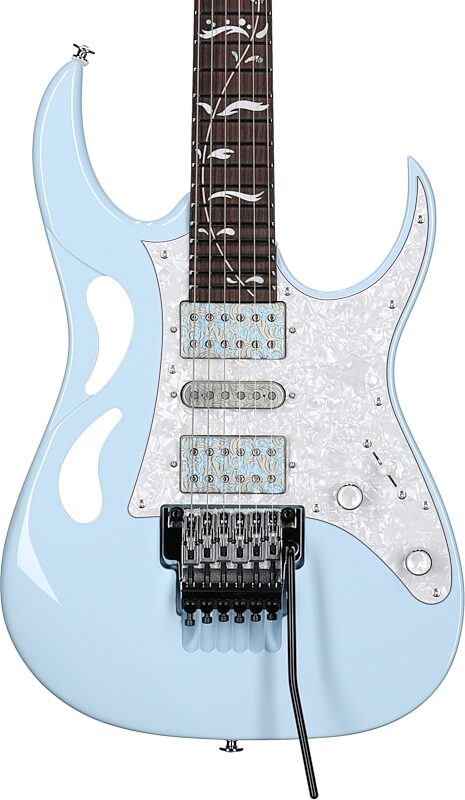 open zoom image for Ibanez Steve Vai PIA Electric Guitar (with Case), Blue Powder, Body Straight Front