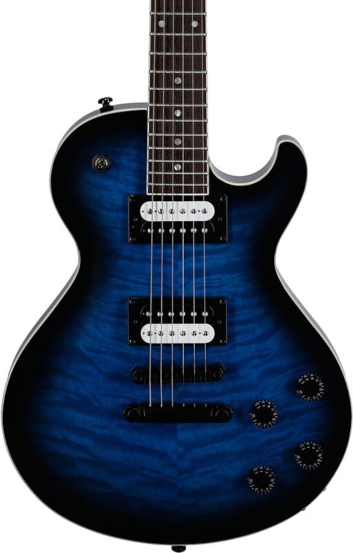 open zoom image for Dean Thoroughbred X-QM Electric Guitar, Transparent Blue, Body Straight Front
