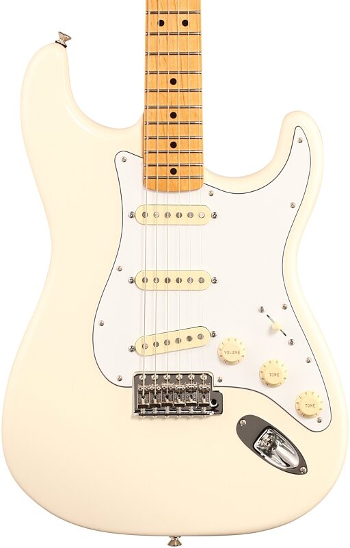 open zoom image for Fender Jimi Hendrix Stratocaster Electric Guitar, Olympic White, Body Straight Front
