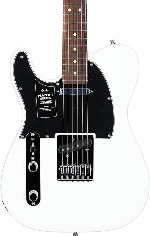 open zoom image for Fender Player II Telecaster Electric Guitar, Left-Handed (with Rosewood Fingerboard), Polar White, Body Straight Front