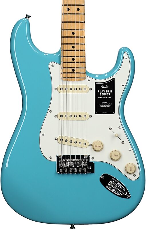 open zoom image for Fender Player II Stratocaster Electric Guitar, with Maple Fingerboard, Aquatone Blue, Open Box (Very Good), Body Straight Front