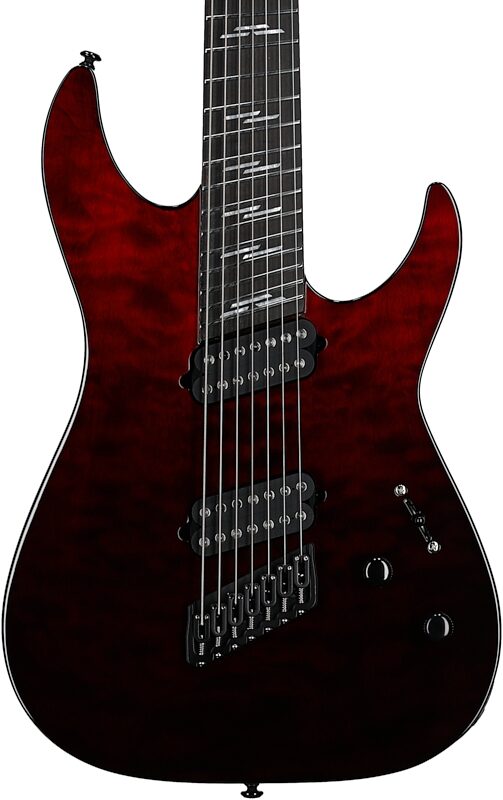 open zoom image for Schecter Reaper 7 Elite Multiscale Electric Guitar, 7-String, Blood Burst, Open Box (Very Good), Body Straight Front