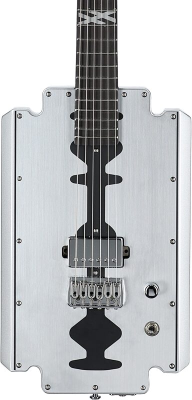 open zoom image for Schecter Machine Gun Kelly Razor Blade Electric Guitar, Metallic Silver, Body Straight Front
