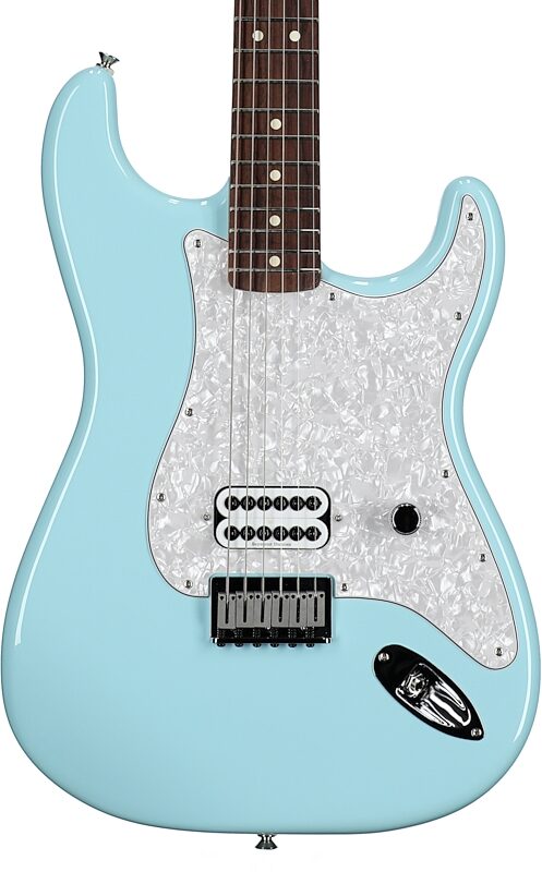 open zoom image for Fender Limited Edition Tom DeLonge Stratocaster (with Gig Bag), Daphne Blue, Open Box (Very Good), Body Straight Front