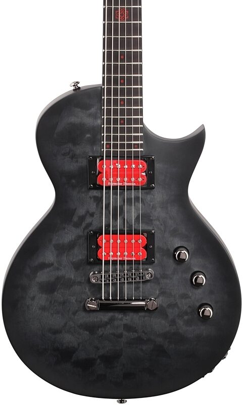 open zoom image for ESP LTD Ben Burnley BB600 Baritone Electric Guitar (with Case), Satin Black Sunburst, Body Straight Front
