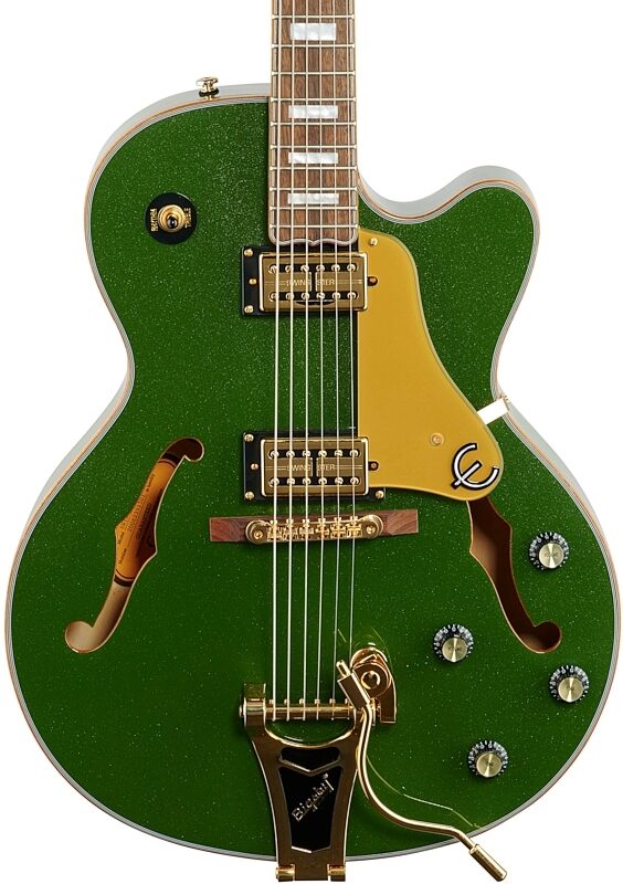 open zoom image for Epiphone Emperor Swingster Electric Guitar, Forest Green Metallic, Body Straight Front