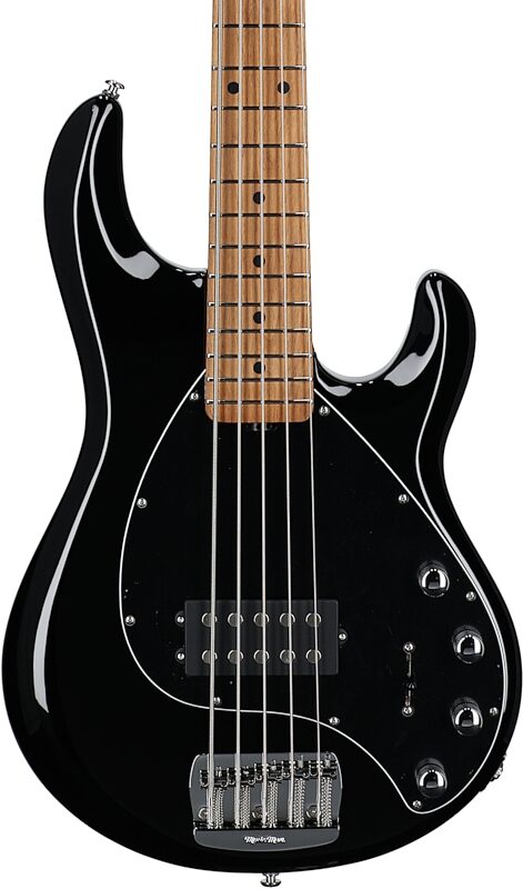 open zoom image for Ernie Ball Music Man StingRay 5 Special Electric Bass, 5-String (with Case), Black, Maple Fretboard, Open Box (Very Good), Body Straight Front