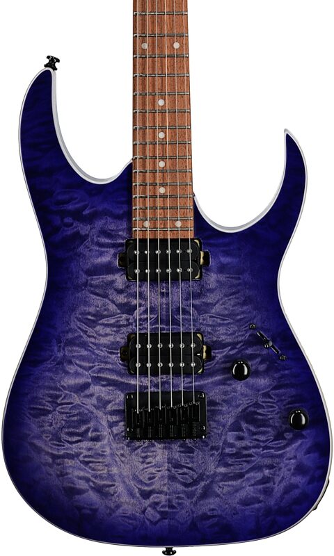 open zoom image for Ibanez RG421QM Electric Guitar, Cerulean Blue Burst, Body Straight Front