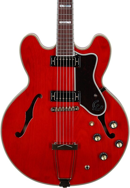 open zoom image for Epiphone Masterbilt Gem Archer Sheraton Electric Guitar (with Case), Cherry, Body Straight Front