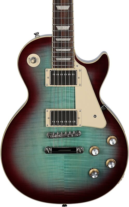 open zoom image for Epiphone Inspired by Gibson Les Paul Standard '60s Electric Guitar (with Gig Bag), Blueberry Burst, Body Straight Front
