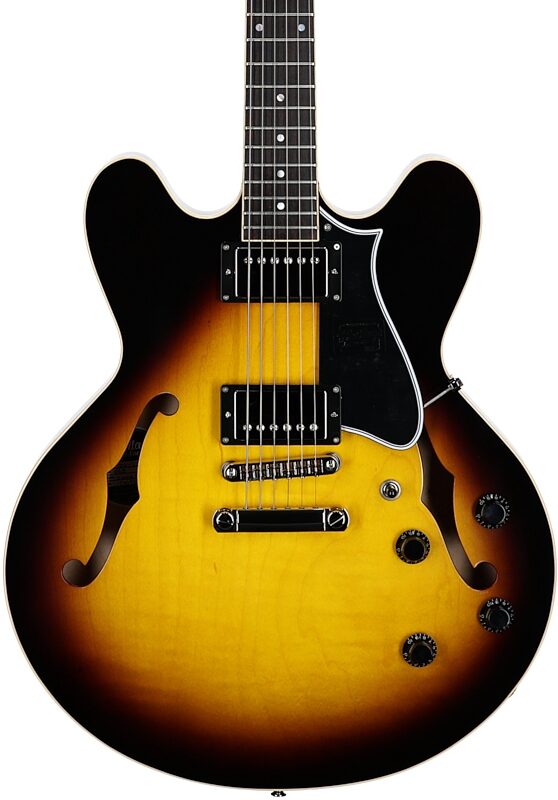 open zoom image for Heritage Standard H-535 Semi-Hollowbody Electric Guitar (with Case), Original Sunburst, Body Straight Front