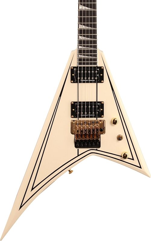 open zoom image for Jackson Pro Series Rhoads RR3 Electric Guitar, Ebony Fingerboard, Ivory with Black Pinstripes, Body Straight Front