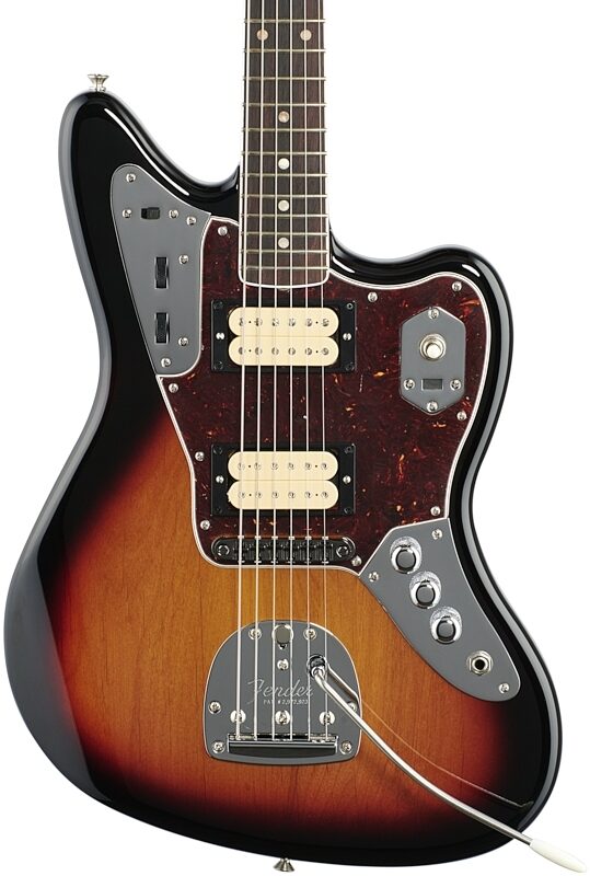 open zoom image for Fender Kurt Cobain Jaguar Electric Guitar, with Rosewood Fingerboard (with Case), 3-Color Sunburst, Body Straight Front