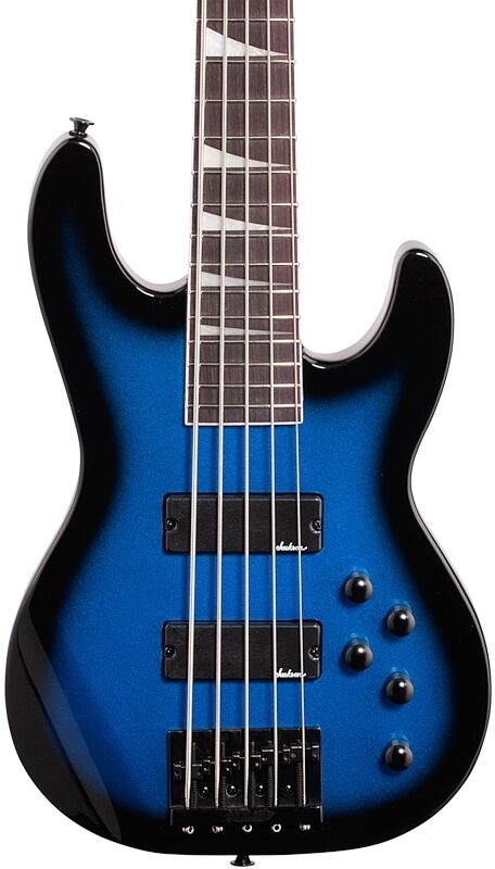 open zoom image for Jackson JS3V Concert Electric Bass, 5-String, Amaranth Fingerboard, Metallic Blue, Body Straight Front