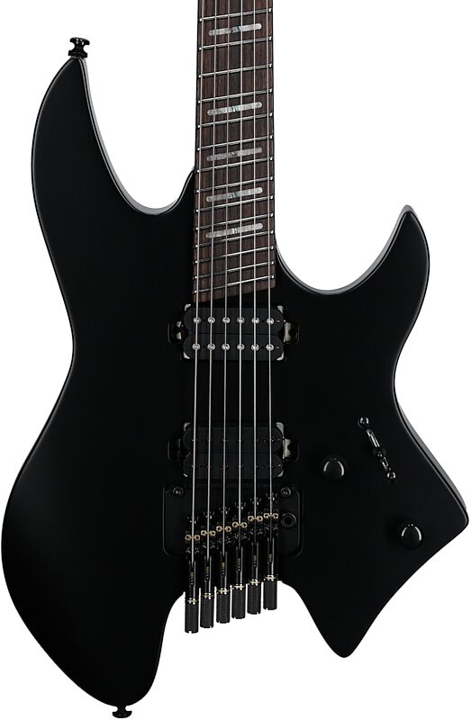 open zoom image for Sire Larry Carlton X6 Headless Electric Guitar (with Gig Bag), Black Satin, Body Straight Front