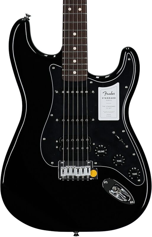 open zoom image for Fender Standard Stratocaster HSS Electric Guitar, with Laurel Fingerboard, Black, Body Straight Front