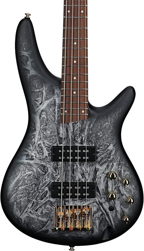 open zoom image for Ibanez SR300EDX Electric Bass Guitar, Black Ice Frozen Matte, Body Straight Front
