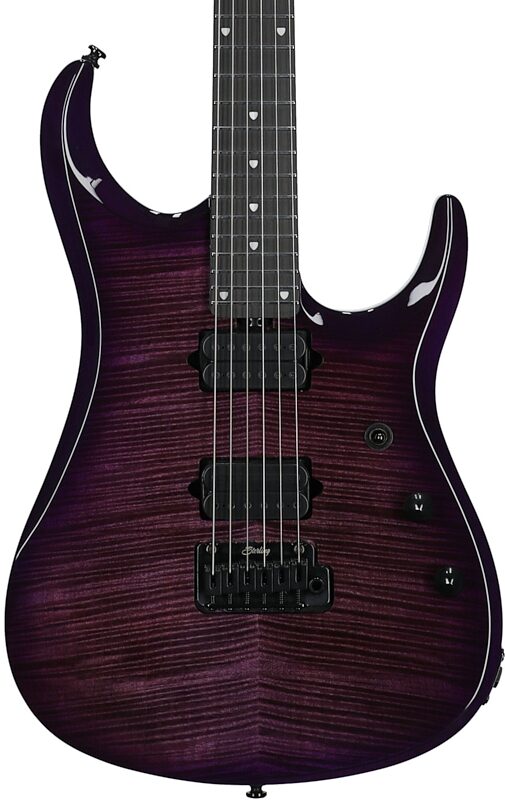 open zoom image for Sterling by Music Man JP150 DiMarzio Guitar, Purple Nebula, Ebony Fretboard, Body Straight Front