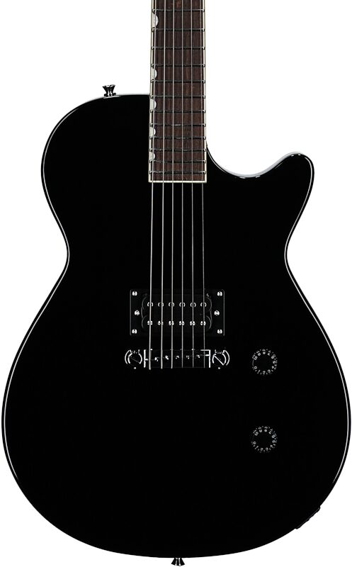 open zoom image for Gretsch Streamliner Jet Club 1 Pickup Electric Guitar, Jet Black, Body Straight Front