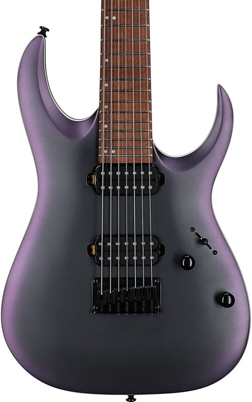 open zoom image for Ibanez RGA742EX Electric Guitar, Black Aurora Burst Matte, Body Straight Front