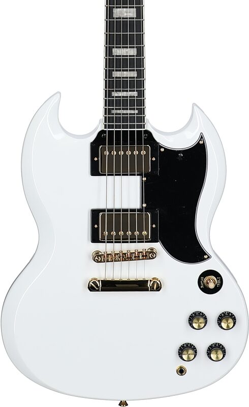 open zoom image for Epiphone Inspired by Gibson SG Custom Electric Guitar (with Gig Bag), Alpine White, Body Straight Front