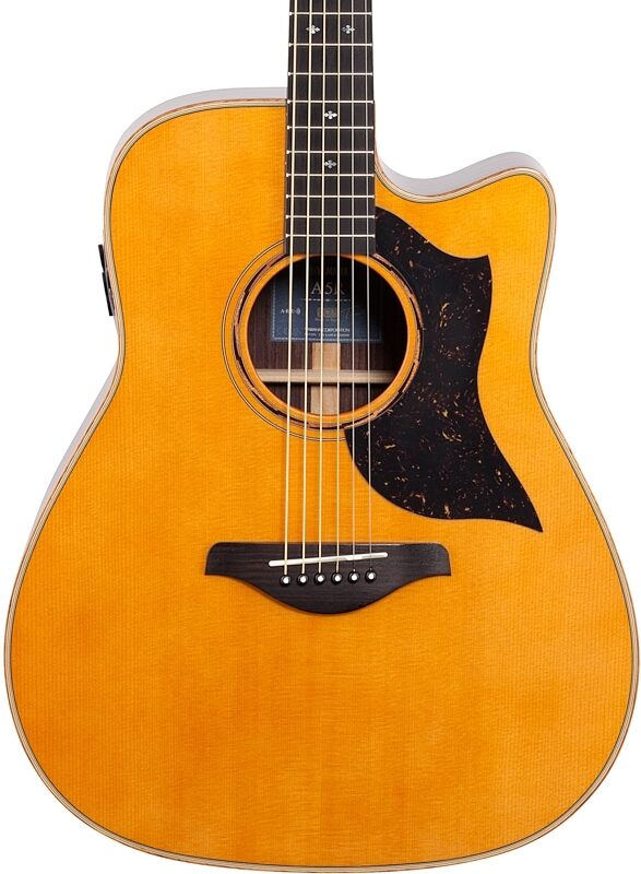 open zoom image for Yamaha A5R Dreadnought Acoustic-Electric Guitar (with Case), Vintage Natural, Body Straight Front