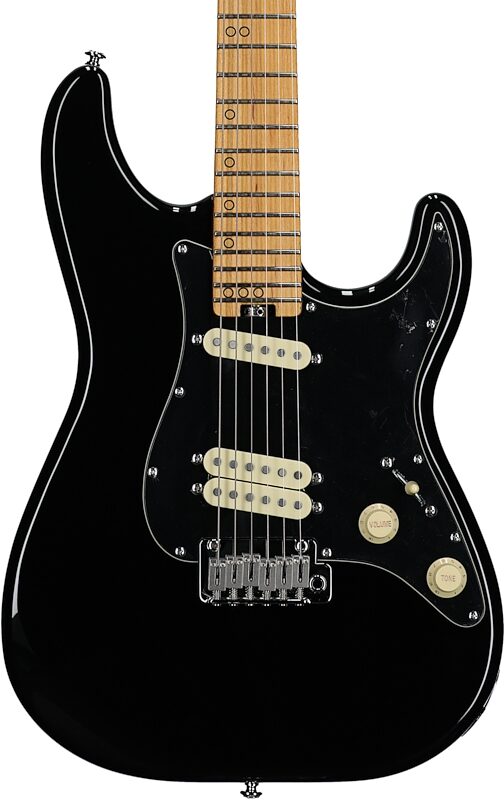 open zoom image for Schecter MV-6 Electric Guitar, with Maple Fingerboard, Gloss Black, Open Box (Very Good), Body Straight Front