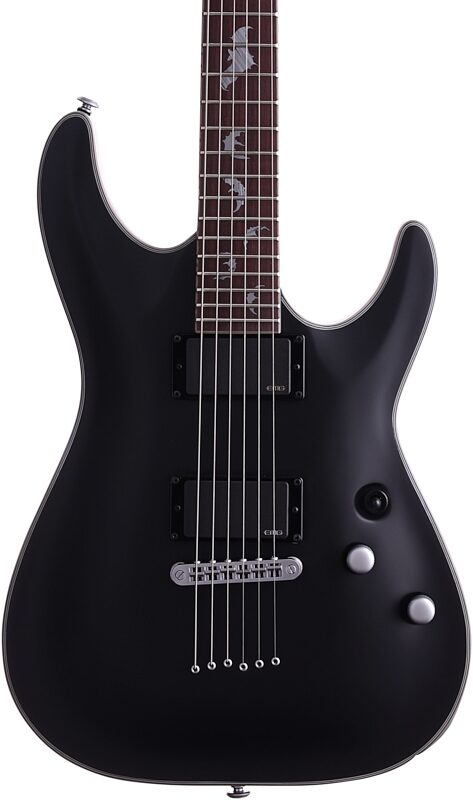 open zoom image for Schecter Damien Platinum 6 Electric Guitar, Satin Black, Body Straight Front