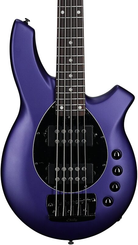 open zoom image for Sterling by Music Man Bongo 5 Electric Bass, 5-String, Firemist Purple, Rosewood Fretboard, Body Straight Front