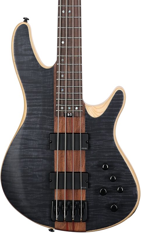 open zoom image for Schecter Charles Berthoud CB-4 Bass Guitar, See Thru Black, Body Straight Front