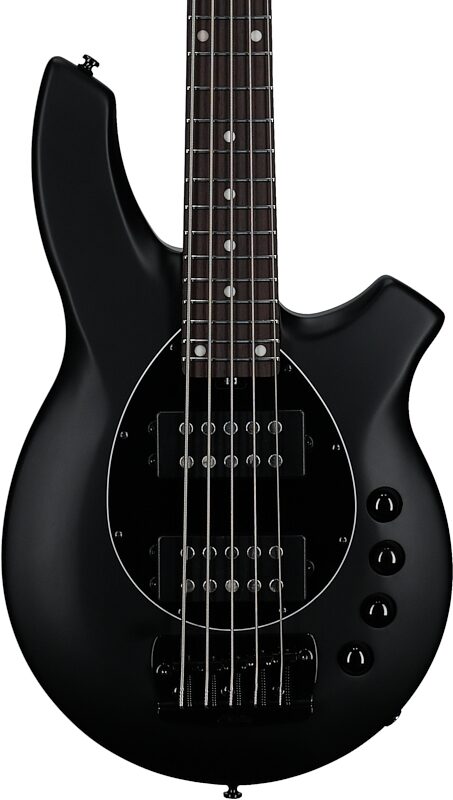 open zoom image for Sterling by Music Man Bongo 5 Electric Bass, 5-String, Stealth Black, Rosewood Fretboard, Open Box (Very Good), Body Straight Front