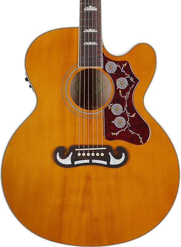 open zoom image for Epiphone Exclusive J-200 Studio EC Acoustic-Electric Guitar (with Gig Bag), Natural, Body Straight Front