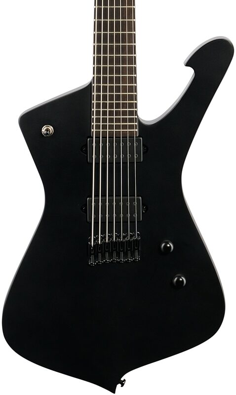 open zoom image for Ibanez ICTB721 Iron Label Iceman Electric Guitar (with Gig Bag), Black Flat, Body Straight Front