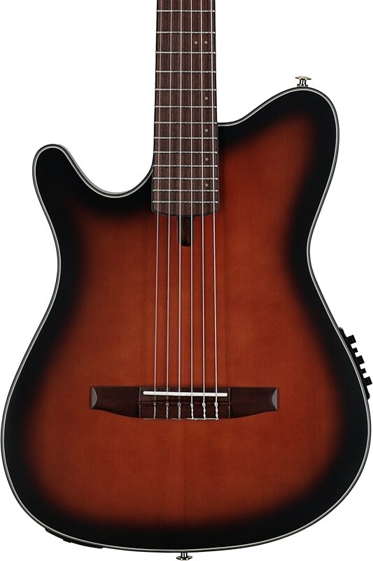 open zoom image for Ibanez FRH10NL Acoustic-Electric Classical Guitar, Left-Handed, Brown Sunburst Flat, Body Straight Front