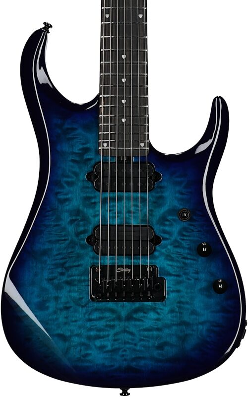 open zoom image for Sterling by Music Man John Petrucci JP157DQM Electric Guitar, Cerulean Blue, Ebony Fretboard, Body Straight Front